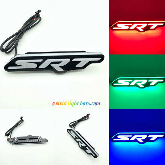 SRT LED Grill Emblem Badge(Multicolor)– Chasing RGBW  Car Logo Light features 120+ dynamic for Dodge, Chrysler & Jeep-0